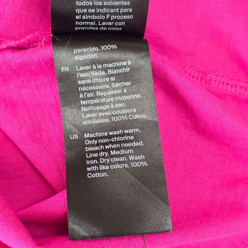 COS Boxy Mock Neck T-Shirt Womens Large Pink Oversized Cotton Minimalist - Picture 10 of 14